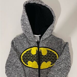 Batman Gray and Yellow Kids Hoodie full zip up jacket